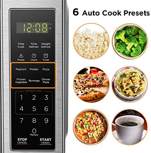 BLACK+DECKER EM720CB7 Digital Microwave Oven, 700W, Stainless Steel, 0.7 Cu.ft & CM1160B 12-Cup Programmable Coffee Maker, Black/Stainless Steel & 4-Slice Convection Oven, Stainless Steel