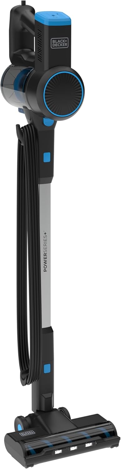 BLACK+DECKER Powerseries+ Corded 3 in 1 Stick Vacuum, Upright to Hand-Vac Multi Surface, LED Floor Head, HEPA Filtration, Powerful 14k Pa,for Hard Floor, Low Carpet, Pet Hair Home & Office use, Black