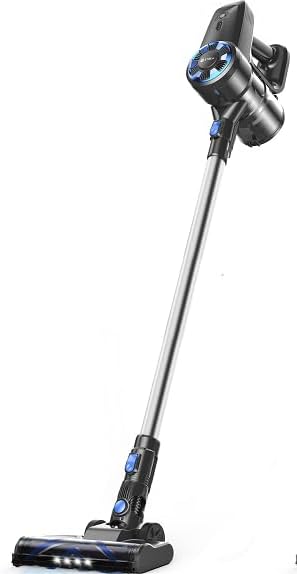 Blue Silver Cordless Vacuum Cleaner, Handheld Portable Vac for Pet Hair on Hardwood Floors & Carpet, Rechargeable Home Vacuum