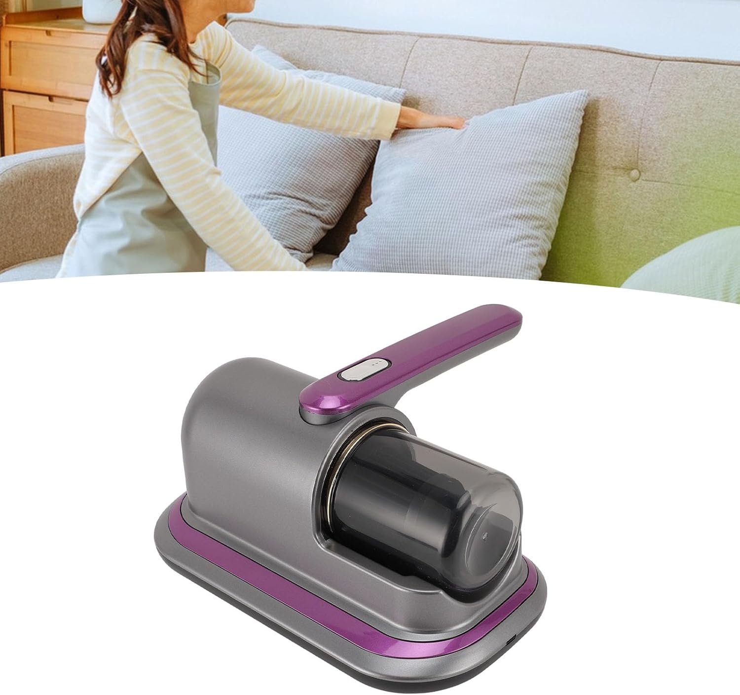Zunate Bed Vacuum Cleaner 12kPa, Ultrasonic Mattress Vacuum Cleaner - Powerful Double Tapping, Cleaning, Filtration for Bedding Carpets Toys