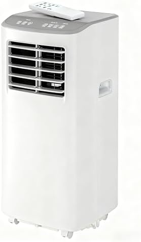 Compact 8000 BTU Portable Air Conditioner – Cools Spaces Up to 350 Square Feet, 3-in-1 Unit with Dehumidifier and Fan for Bedroom or Larger Room | Window Vent Kit Included