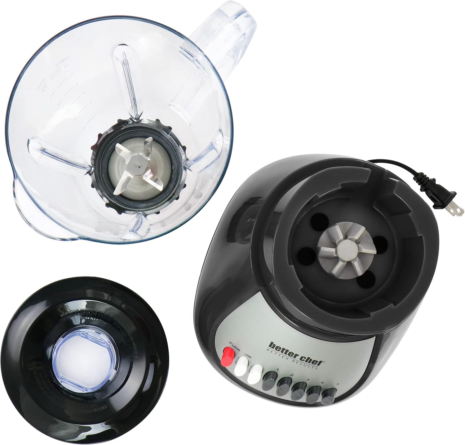Better Chef Classic 10-speed Blender | 6-cup | BPA-free Acrylonitrile Styrene Polymer Jar (Black)