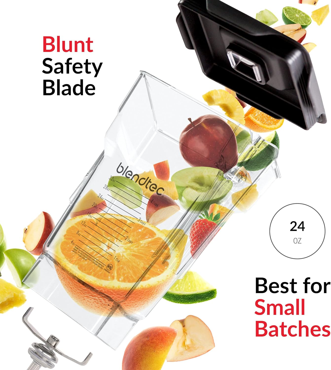 Blendtec 75 oz FourSide Jar and 34 oz GO Travel Bottle Bundle - Blender Jars and Personal Blender Attachment Compatible with Blendtec Blenders