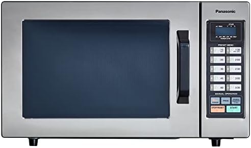 Panasonic NE-1054F Compact Light-Duty Countertop Commercial Microwave Oven with 10 Programmable Memory and Touch Screen Control, Countertop Microwave Oven, 1000W, 0.8 Cu. Ft, Stainless Steel