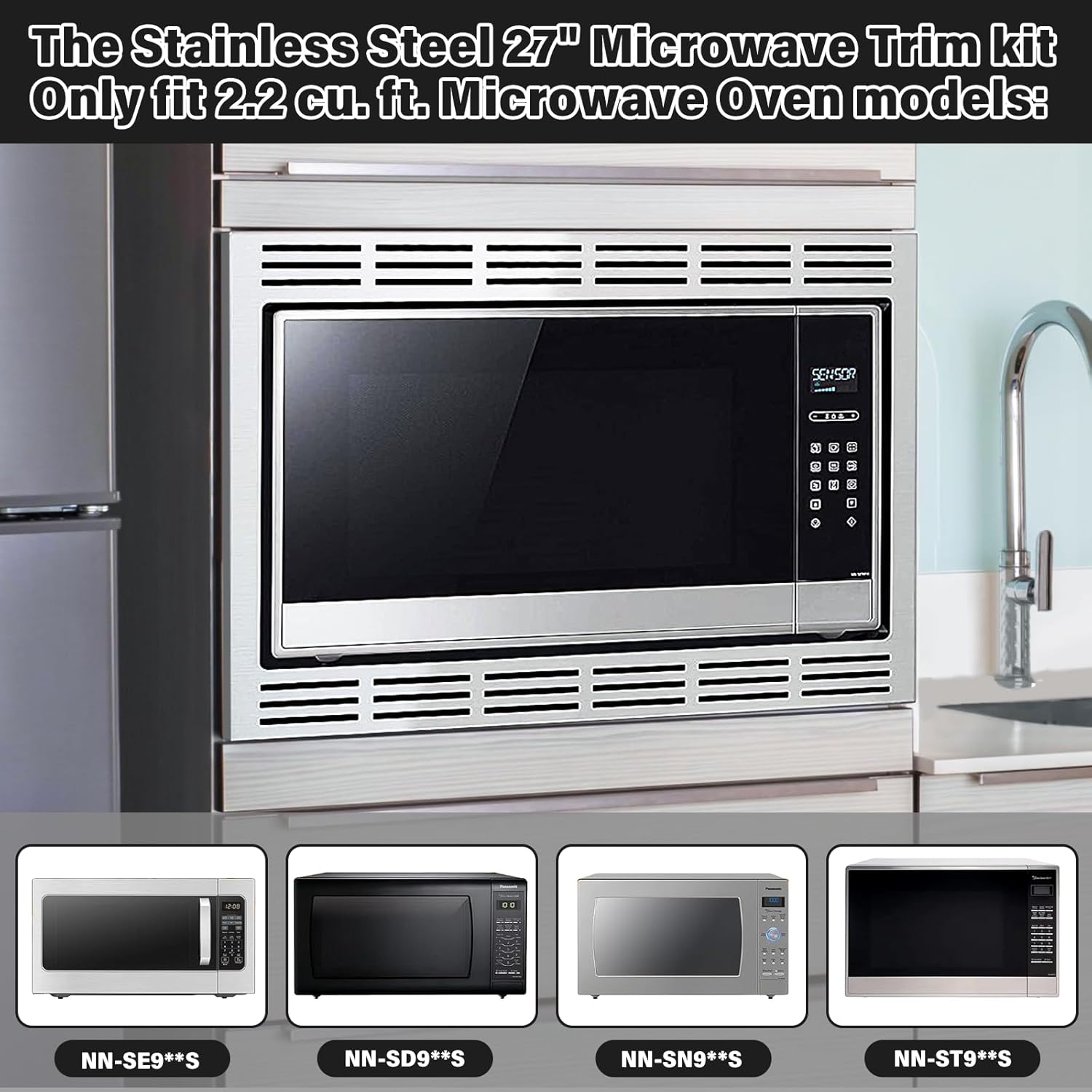 27-inch NN-TK922SS Microwave Trim Kit with 4 Strong Magnets Design - Compatible with Panasonic Microwave Oven Models Including NN-SE9-S, NN-SD9-S, NN-SN9-S