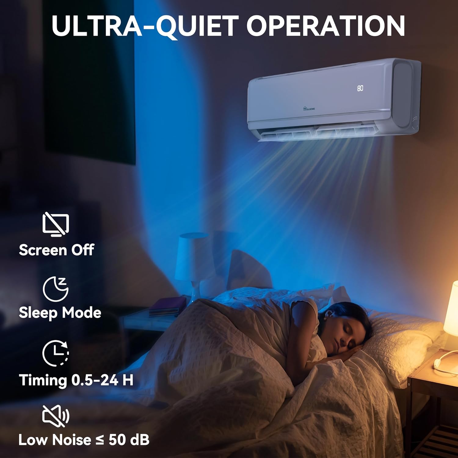 YITAHOME 24000 BTU Mini Split Air Conditioner Heat Pump System, 21 SEER2 208-230V Ductless Inverter System with Wi-Fi&Alexa Compatibility, Cover Up to 1500 Sq. Ft, Complete Installation Kit Included