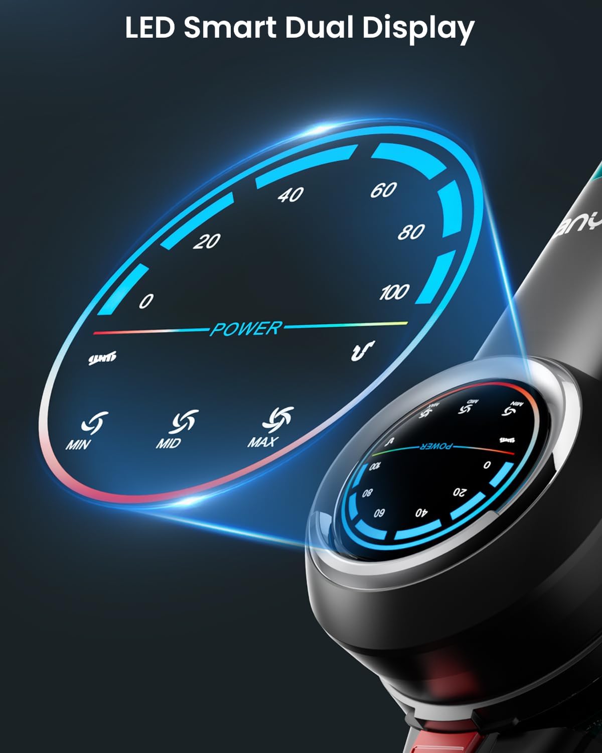 Cordless Vacuum Cleaner, 550W 45KPa Stick Vacuum, Up to 65 Minutes, Self-Standing Cordless Vacuum with OLED Display and Anti-Tangle Brush Roll for Home, Carpets, Hard Floors and Pet Hair