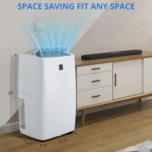 Portable Air Conditioners, 14000 BTU Air Conditioner for 750 Sq. Ft, Dehumidifying & Fan, Quiet Operation and Easy Mobility, Remote Control for Home & Office