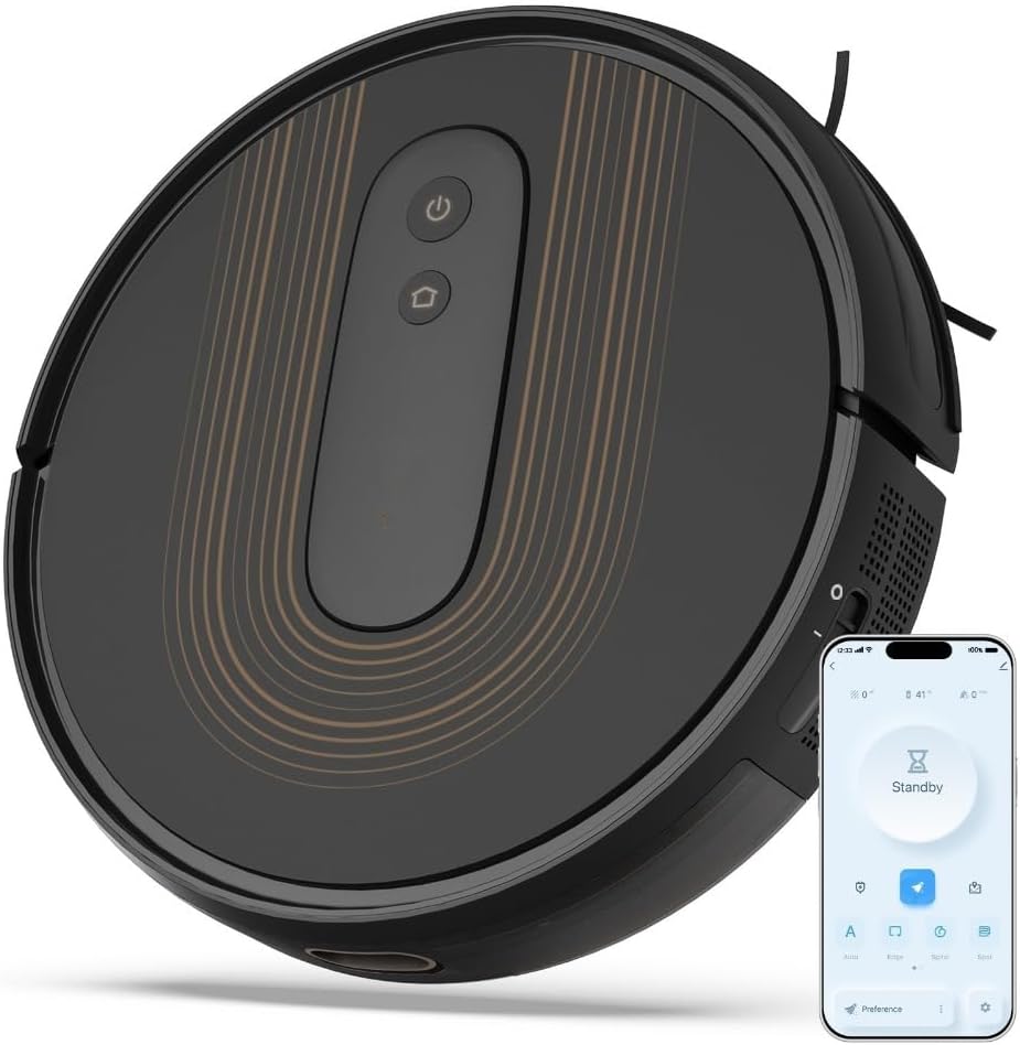 Robotic Robot Vacuum Cleaner 2800Pa Self-Charging Smart Mapping