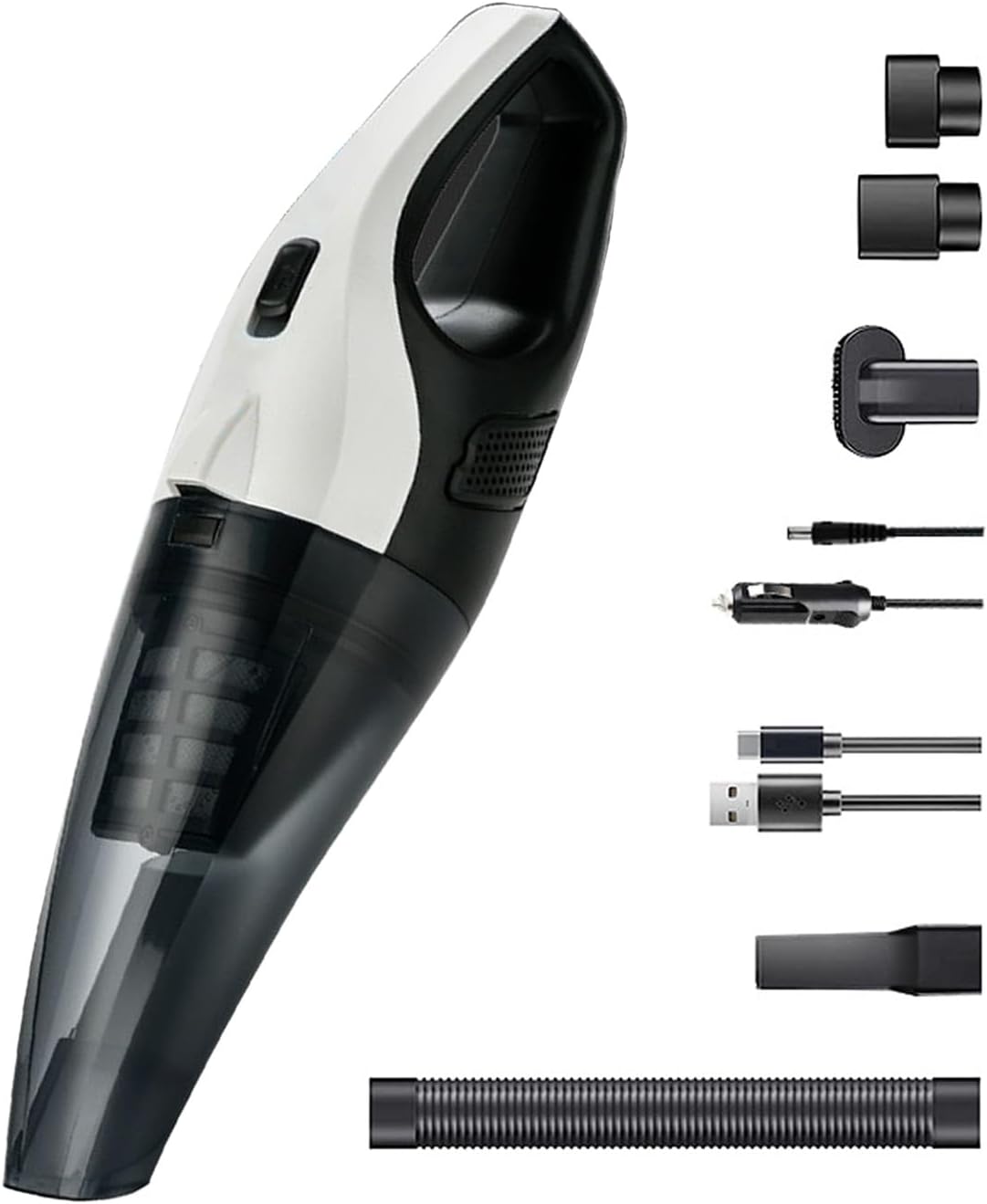 Handheld Cordless Vacuum, 6000Pa Strong Suction Car Vacuum Cleaner, Rechargeable Wet Dry Portable Hand Vacuum with LED Light, 7 Attachments for Home, Car, Pet Hair (Wet and Dry Separation(6000pa))