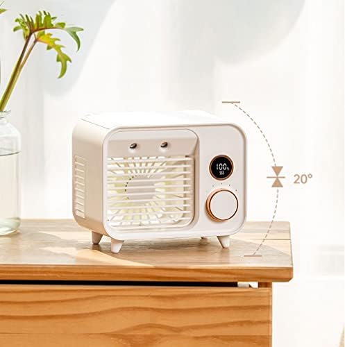 Portable Air Conditioner-2000mAh Rechargeable Personal Air Cooler with 5 Speeds, Quiet Mini Air Conditioner Fan, Desk Cooling Fan for Home, Bedroom, Travel, and Office (Color : Green)