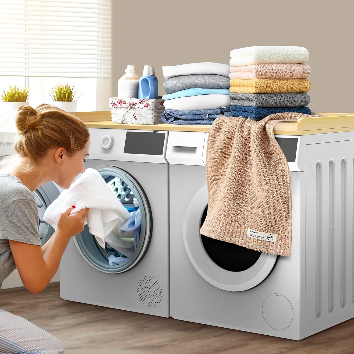 Uniflasy Washer Dryer Countertop for GE, LG, Samsung – 54