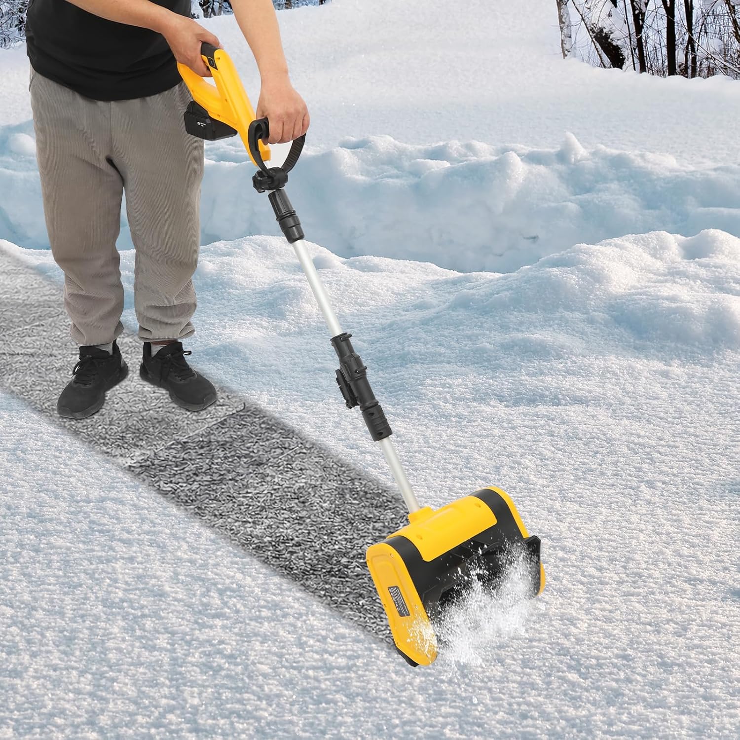 Cordless Snow Shovel with Battery and Charger, 1200W 20V Electric Snow Blower, 10