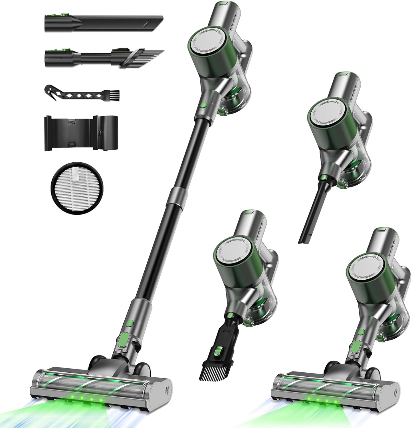 Cordless Stick Vacuum Cleaner - Lightweight Handheld Vacuum with Self Standing, Removable Battery with 45min Running Time, Anti-tangle Wireless Vacuum for Home Pet Hair/Hardwood Floor/Carpet GB