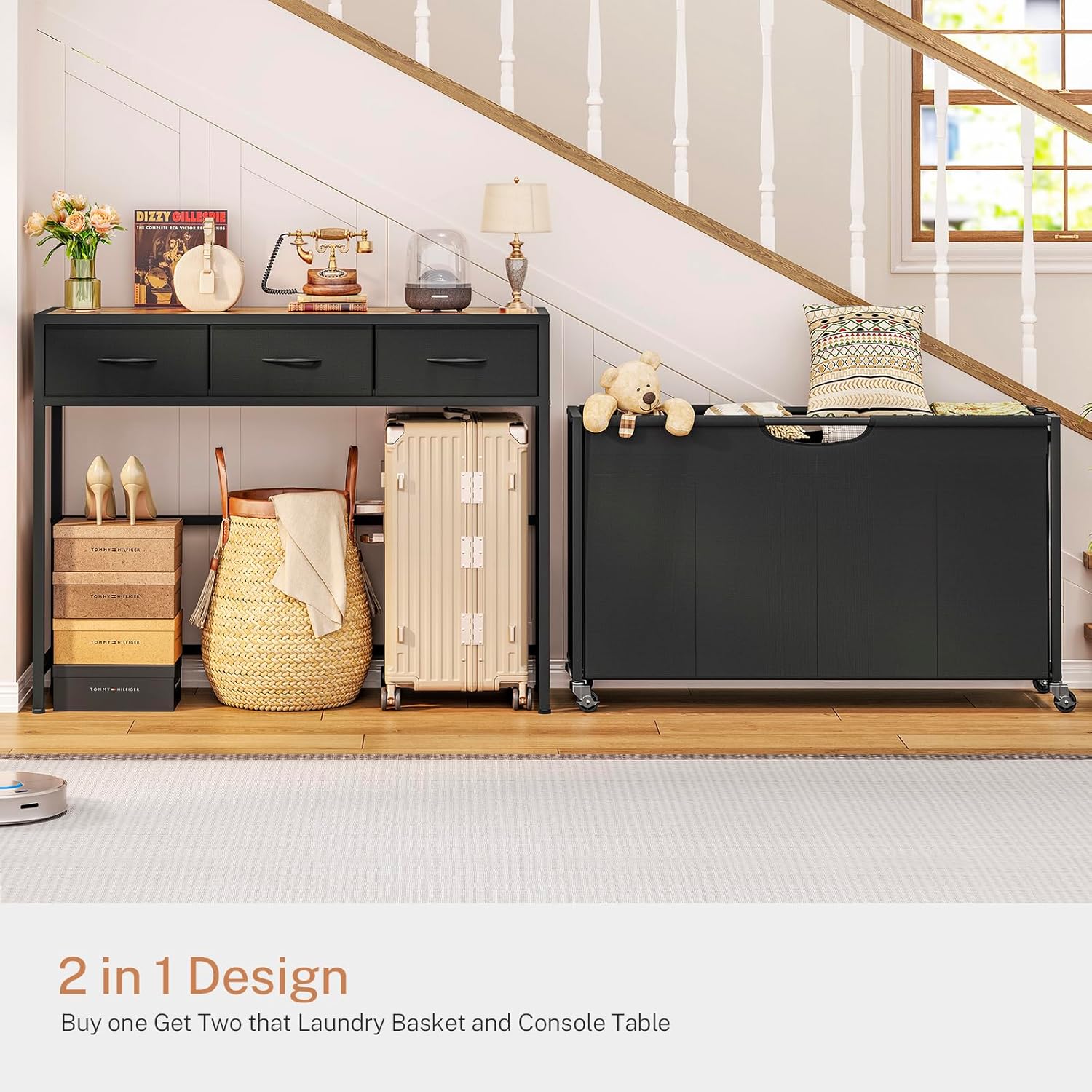 Laundry Sorter, Rolling Laundry Hamper with 4 Section Pull-Out Bags, 300L Large Laundry Basket Organizer with 3 Drawers, Laundry Hamper with Wheels for Laundry Room Organization, Bathroom, Bedroom