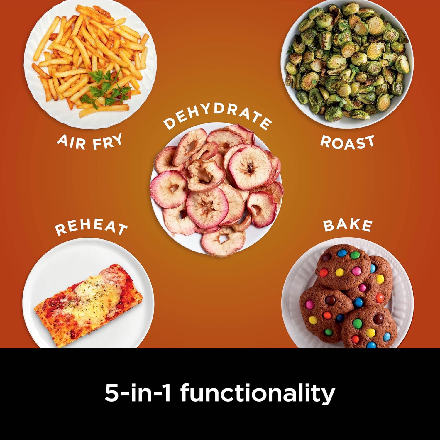 Ninja | Air Fryer | 5 QT Capacity | 5-in-1 Air Fry, Bake, Roast, Reheat, & Dehydrate | Air Crisp Technology | Nonstick Basket & Crisper Plate | Grey | AF142