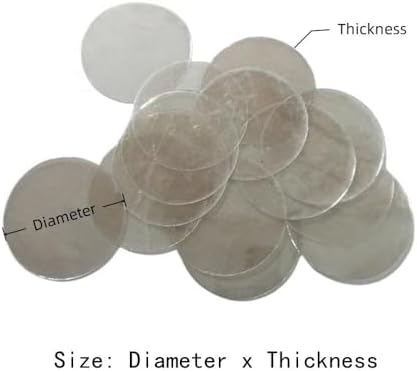 19mm/40mm Diameter Thin Transparent Mica Board, Nature Mica Round Panels for Replacement 50pcs(40x0.07mm)