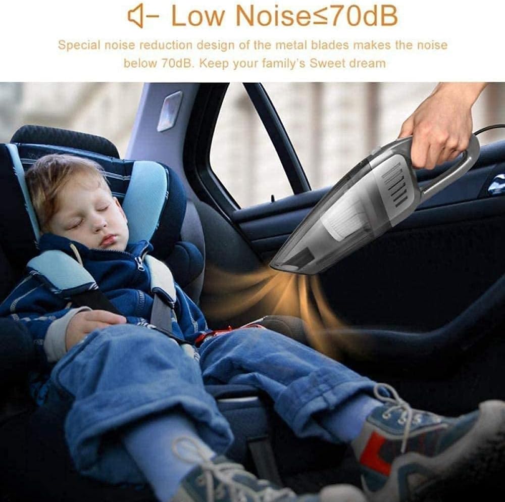 Portable Vacuum Cleaner Hand Vacuum 120W 6000PA High Power Handheld Vacuum Cleaner with 16.4FT Cord, Black, Plastic with Removable Dustbin, Closable Dustbin, Car Handheld Vacuum