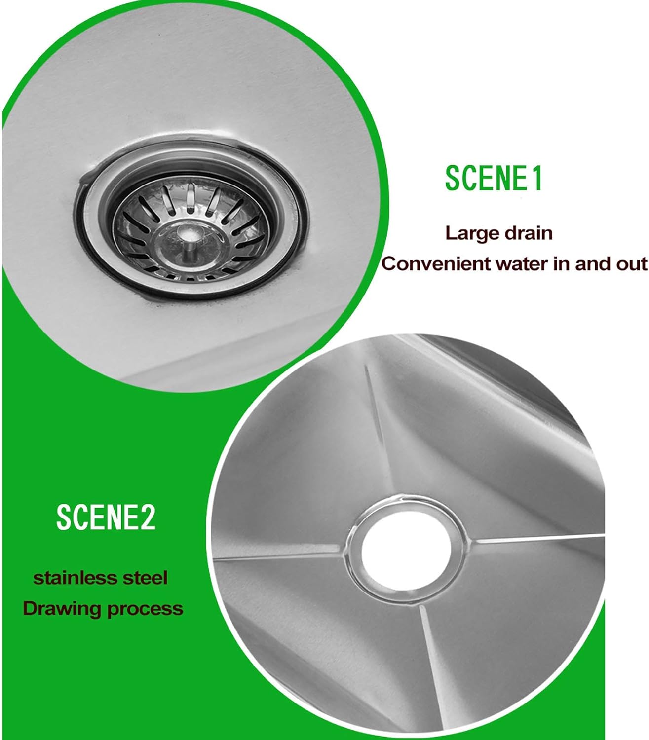 Commercial Kitchen Sink, Stainless Steel appliances with Faucet Kitchen Restaurant Dining Sink, Laundry Room Basement Garage