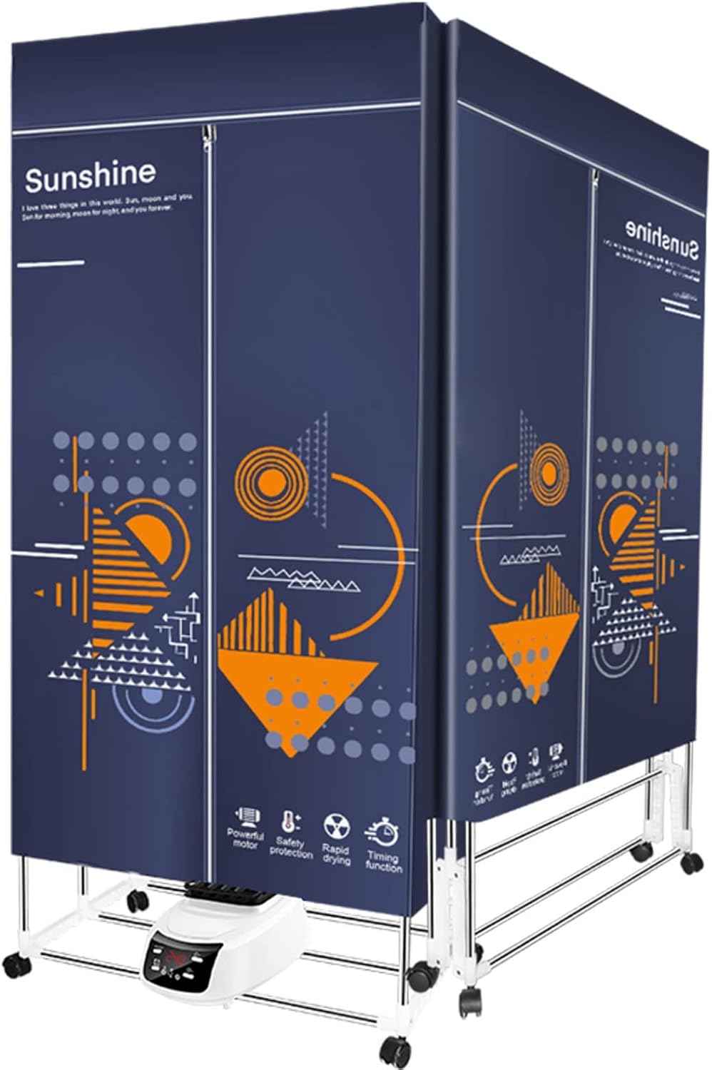 1500W Electric Clothes Drying Rack,Energy-Efficient Electric Clothes Dryer Machine,2 Layers of Space Heated Clothes Drying Pod Cabinet with Adjustable Timer,Low Noise and Negative Ion Purification