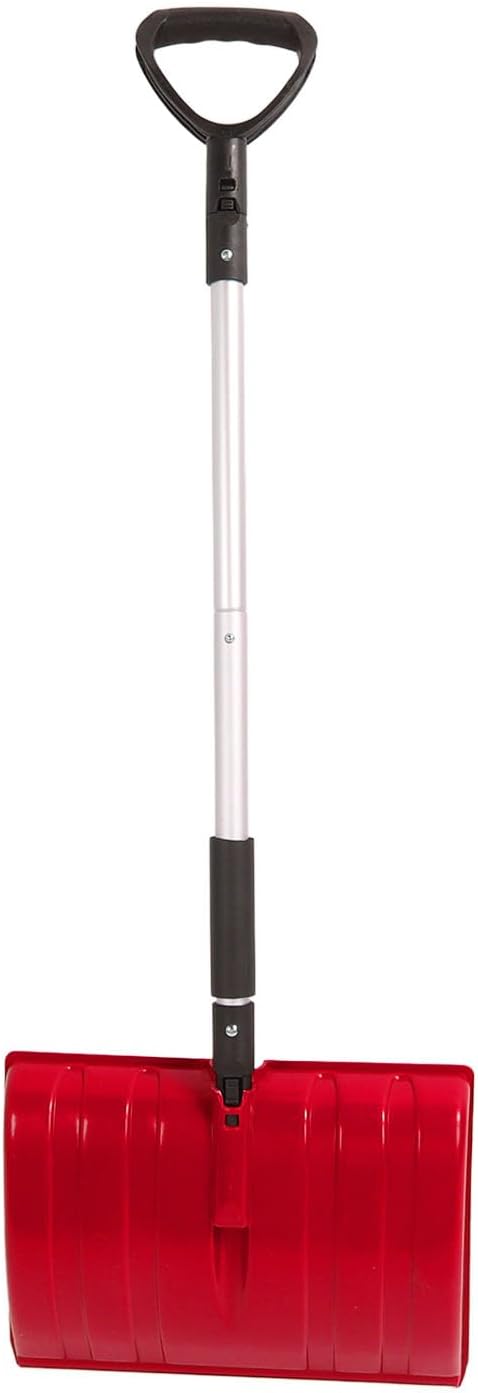 Snow Shovel, Detachable Snow Shovel Large Capacity Lightweight Portable Adjustable Length Outdoor Shovel for Emergency Car Garden (Red)
