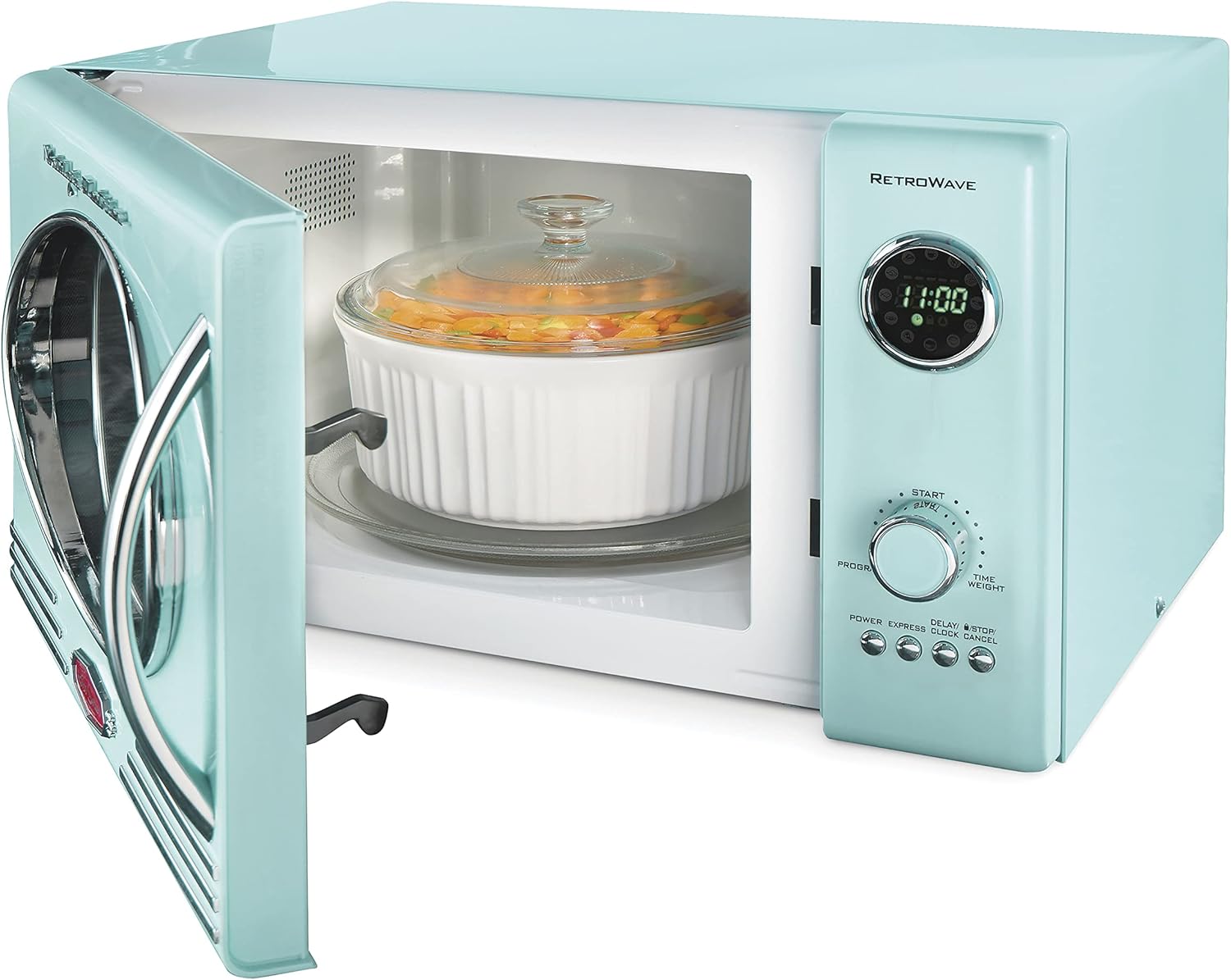Nostalgia Retro Countertop Microwave Oven + Wide 2-Slice Toaster