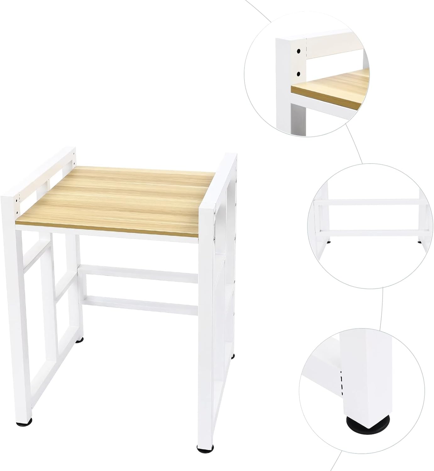 Washer Dryer Stacking Rack Stand Heavy Duty Over Washer and Dryer Shelves Space Saver Stackable Metal Storage Shelf Organizer Rack for Bathroom Laundry Room, White