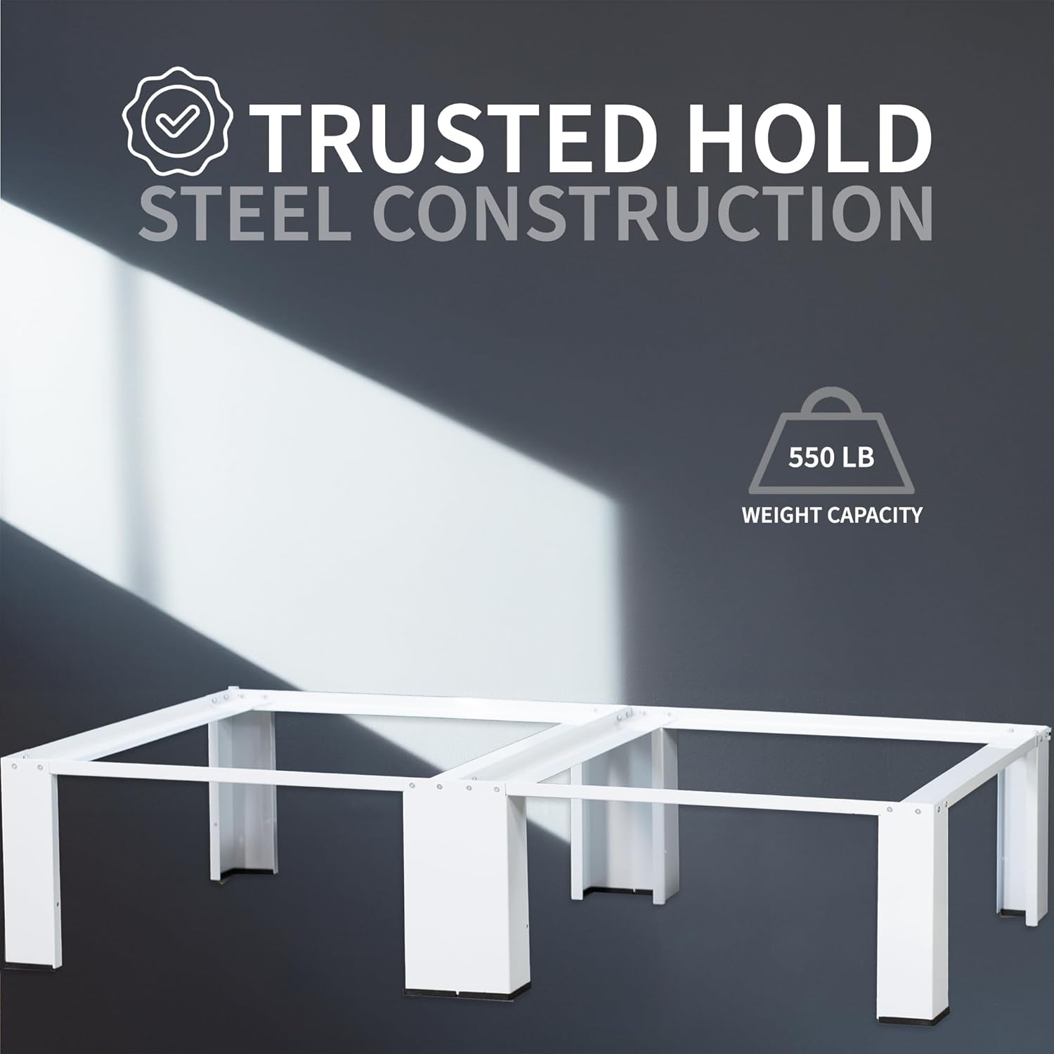 Life Finds Universal Laundry Dual Pedestal for Washer and Dryer Set, Washing Machine Stand, Dryer Base, White, LF-WDP01