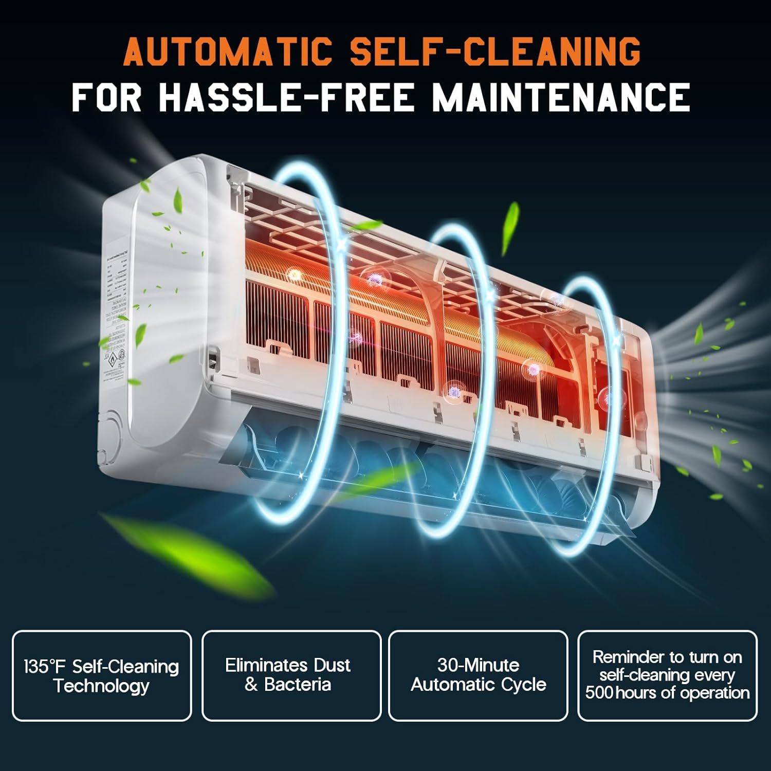 Albott 24000 BTU Mini Split Air Conditioner Heat Pump, SEER2 21, 220V, Energy Star Inverter AC with Wi-Fi Smart Control, Voice Assistant, Self-Cleaning, Compatible with Alexa, Cools up to 1500 Sq. Ft.