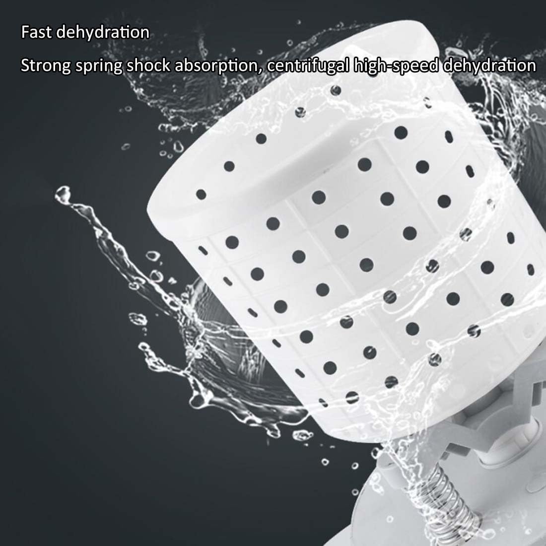 Manual Clothes Dryer Foot Powered Washing Machine Portable Draw Cord Dryer Non Electric 8L Washing Capacity Washing Dehydrator for Camping Apartments Dorms College(Light Blue)