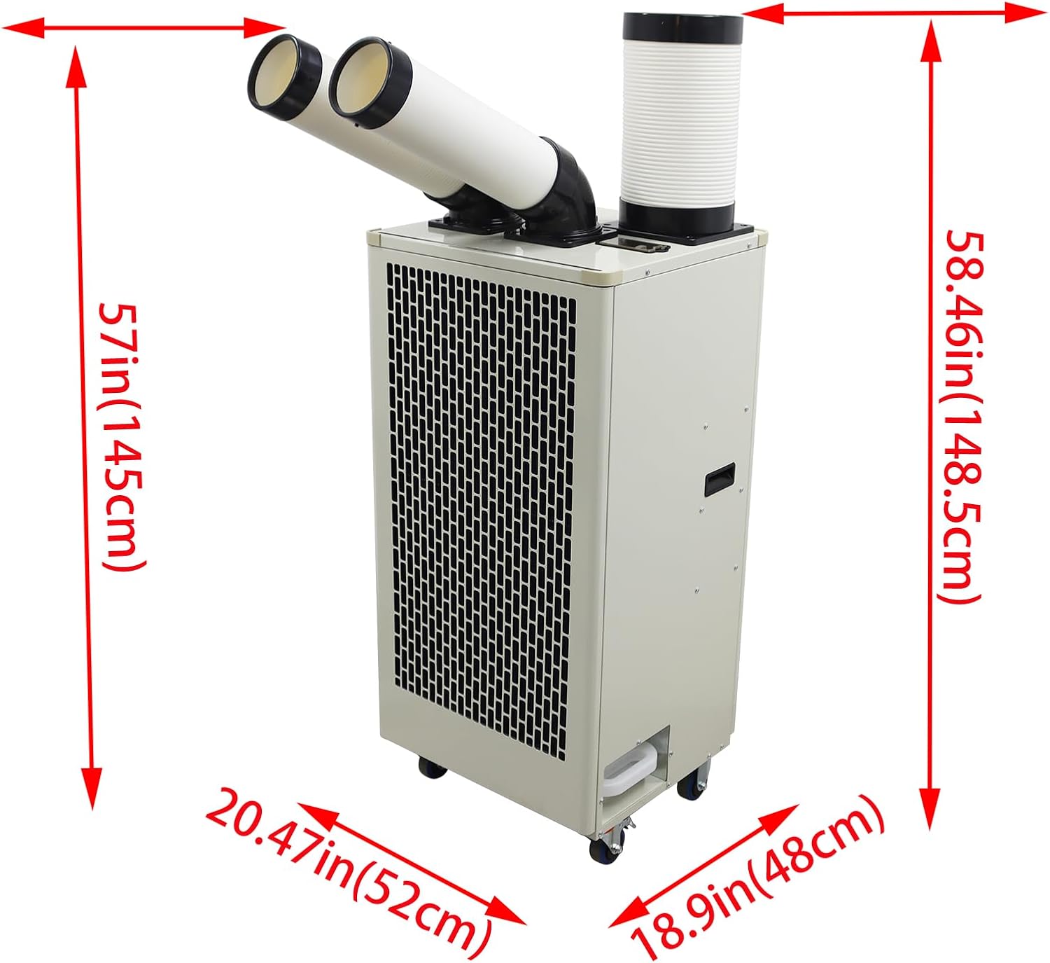 Industrial Portable Air Conditioner with Wheels 8L Large Tank Commercial Spot Cooler Adjustable Air Outlet Ideal for Hospitals Workshops Outdoor Events 220V 2.1KW