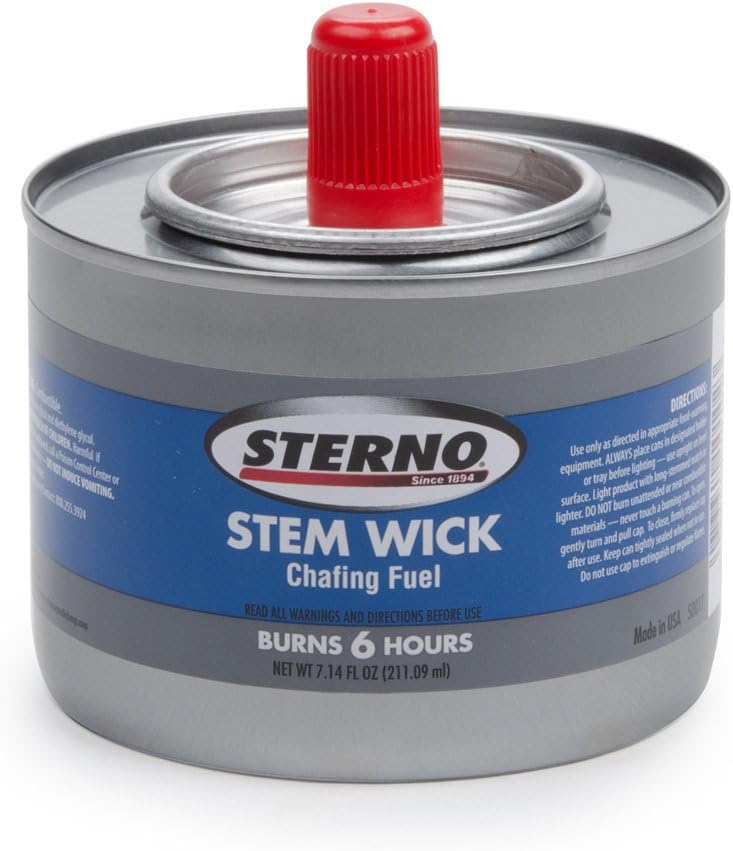sterno 10102 Chafing Fuel Can With Stem Wick, Methanol, 6 Hour Burn, 1.89 G, 24/carton