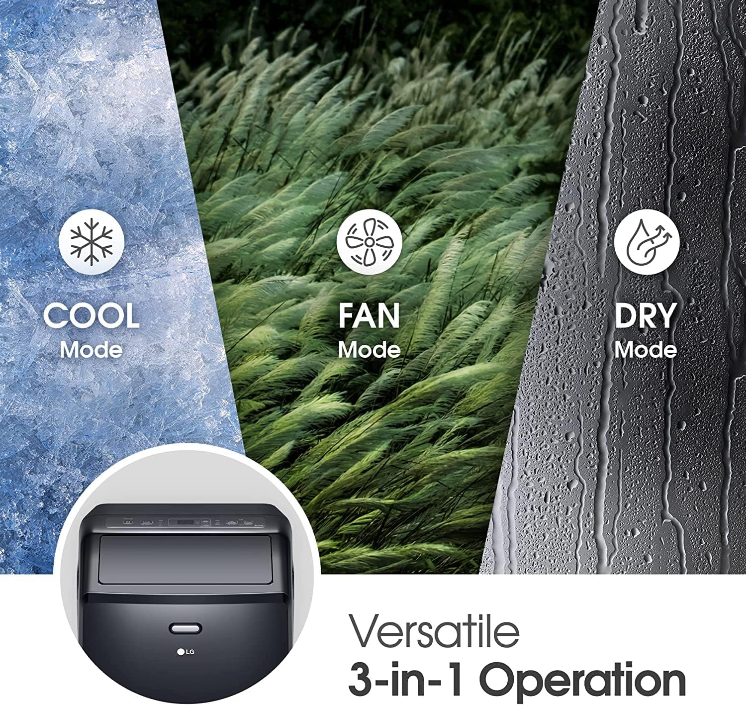 LG 10000 BTU (DOE) / (13500 ASHRAE) Portable Air Conditioners Cools 450 Sqft Easy Install & WiFi App Remote Eco-friendly, Quiet Medium & Large Room Air Conditioner AC Unit Home Black LP1023BSSM