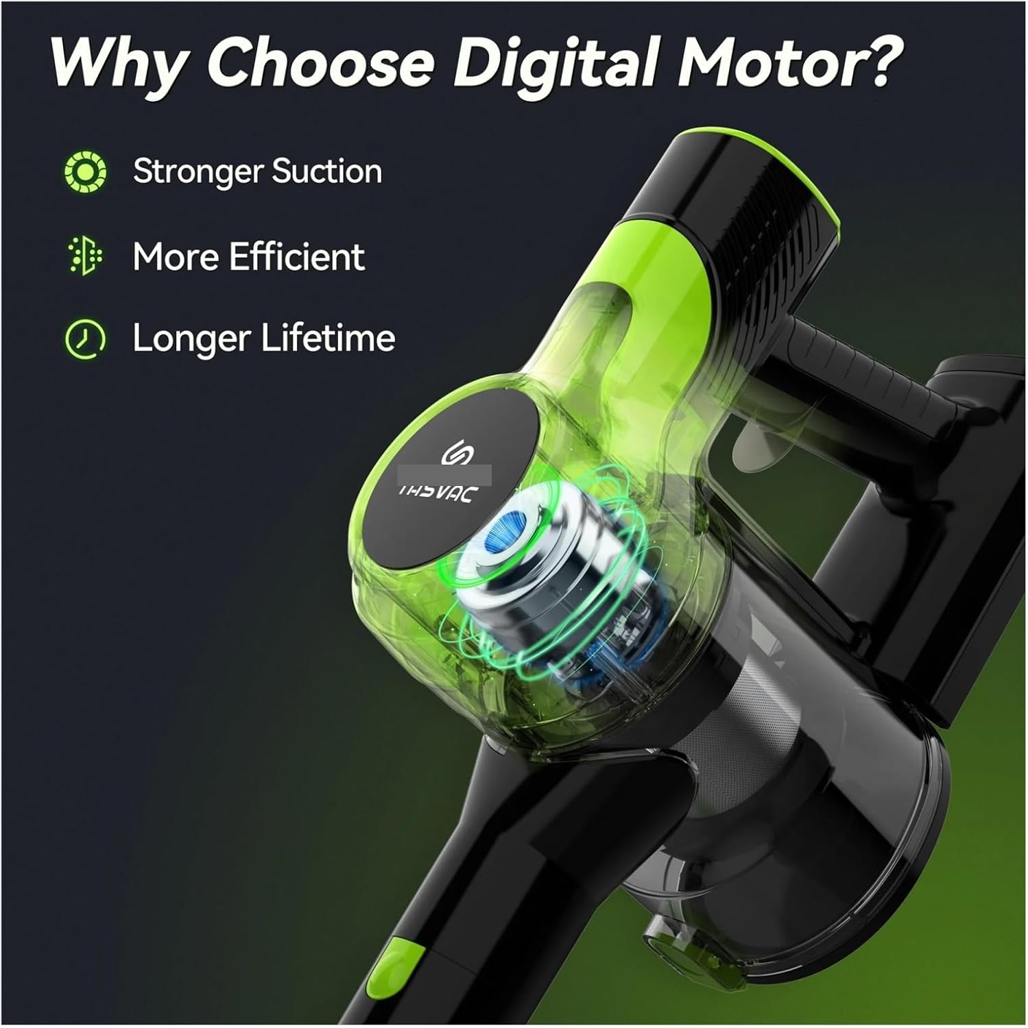 Compatible With TASVAC V60 Cordless Vacuum Cleaner, Upgraded 6-in-1 Handheld Stick Vacuum, Flexible Brush Head With LED Light, 25KPa Suction For Carpet Pet Hair Home Cleaning