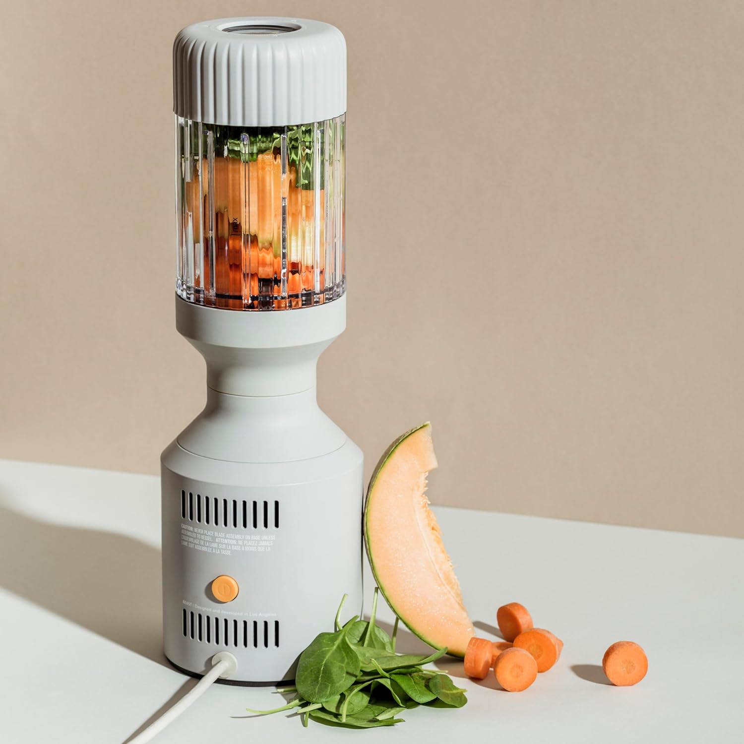 Beast Blender | Sleek Kitchen Countertop Design, Patented Blending Technology | Take Smoothies & Shakes To-Go with NEW Portable Straw Cap System (Pebble Grey)
