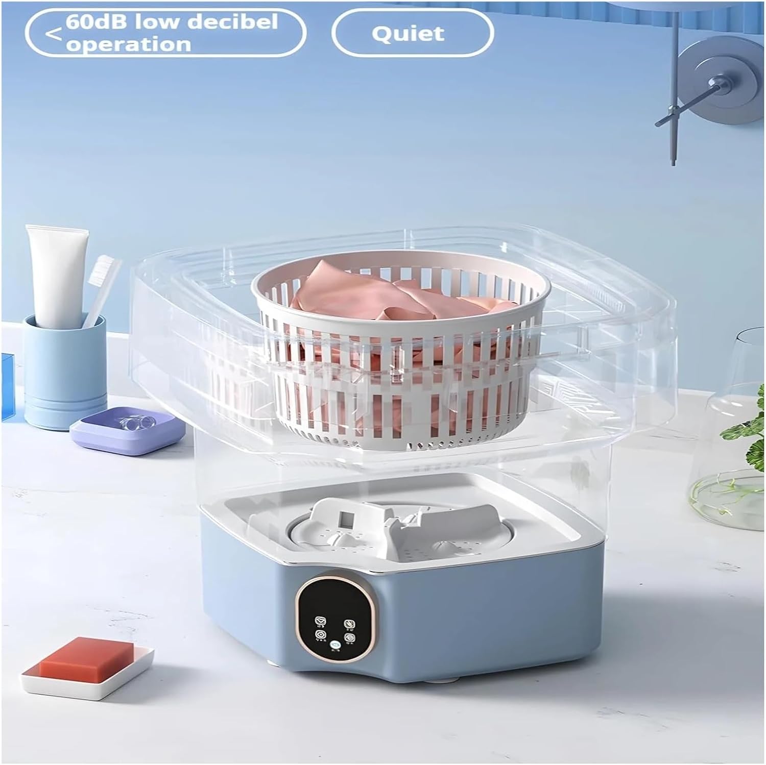 Compact Laundry. Portable Washing Machine,Folding Washing Machine, Deep Cleaning Underwear, Small Clothes .Portable(Green)