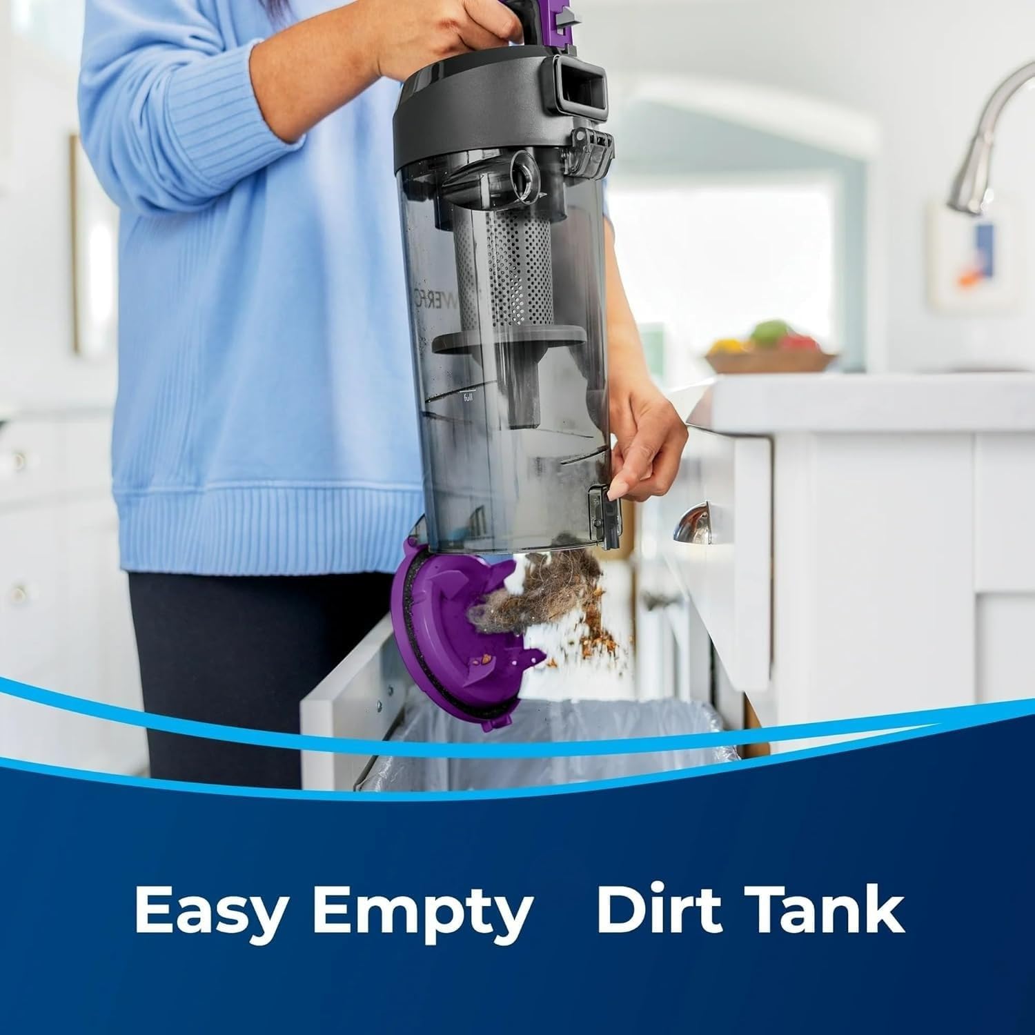 BIISSEELL Bagless Upright Vacuum, Pet-Friendly, Powerful Suction for Carpet, Tile & Hardwood, Lightweight Design, Washable Filters, Scatter-Free Technology (Purple)