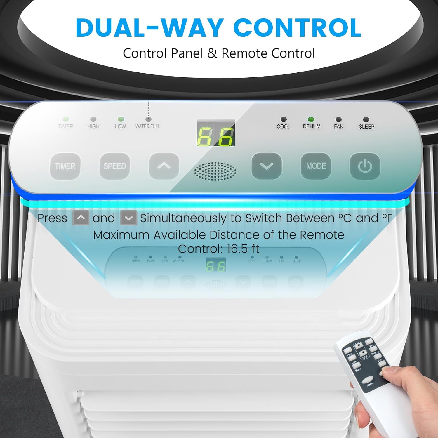 DORTALA Portable Air Conditioners 8000 BTU, 3-in-1 AC Unit with Dehumidifier, Remote Control, 24H Timer, Window Kit, Personal AC Cooling Unit for Bedroom, Cools up to 250 Sq. Ft