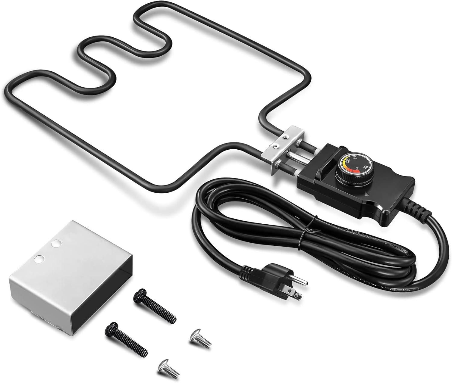 Electric Smoker Parts with Adjustable Thermostat Cord Controller,1500W Heating Element Replacement Part, For Masterbuilt-smoker-parts-heating-element, Fit for Masterbuilt Smokers & Turkey Fryers