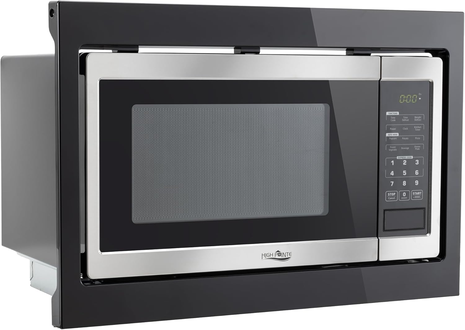 High Pointe Stainless Steel Microwave with Trim | 1.0 Cu. Ft. | 6 Cook Settings | 10 Power Levels | Child Lock | Touch Pad Controls