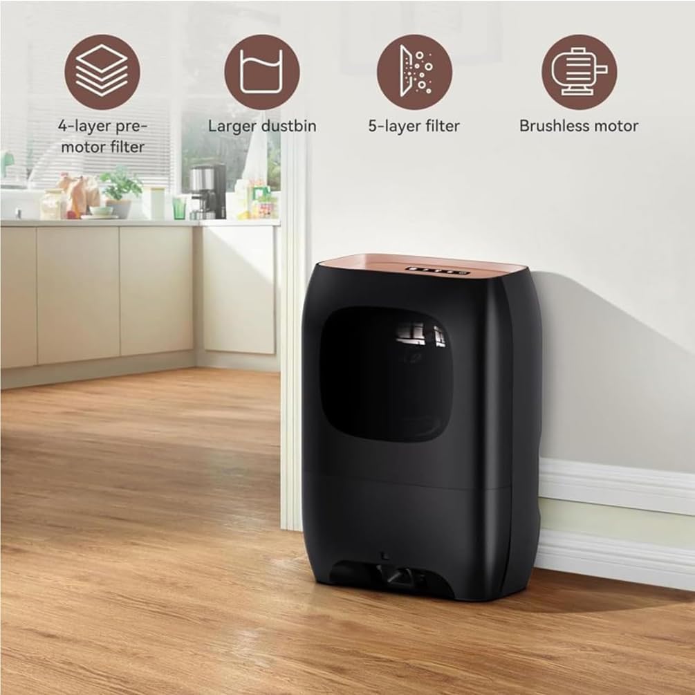 7L Pro Touchless Vacuum Automatic Dustpan, Hair Cleaning Processor, Electric Vacuum Cleaner with Nozzle, Canister Vacuum Cleaner Trash Can