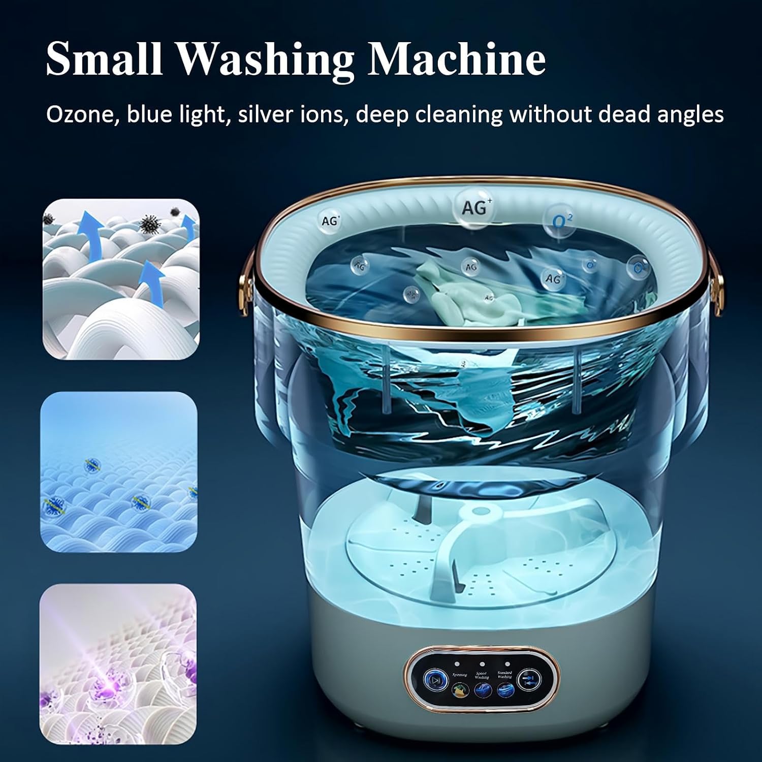 Portable Washing Machine,Mini Washer 16L Upgraded With Spin Basket,Small Clothes Folding Washing Machine Of Underwear, Baby And Small Clothes,Suitable For Home Apartments Dormitories, Hotels Khaki