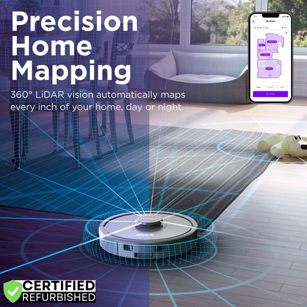 Shark RV2300S Matrix Self-Empty Robot Vacuum Bundle with 2 YR CPS Enhanced Protection Pack, Black, CRTE99SRKRV2300SRB (Renewed)