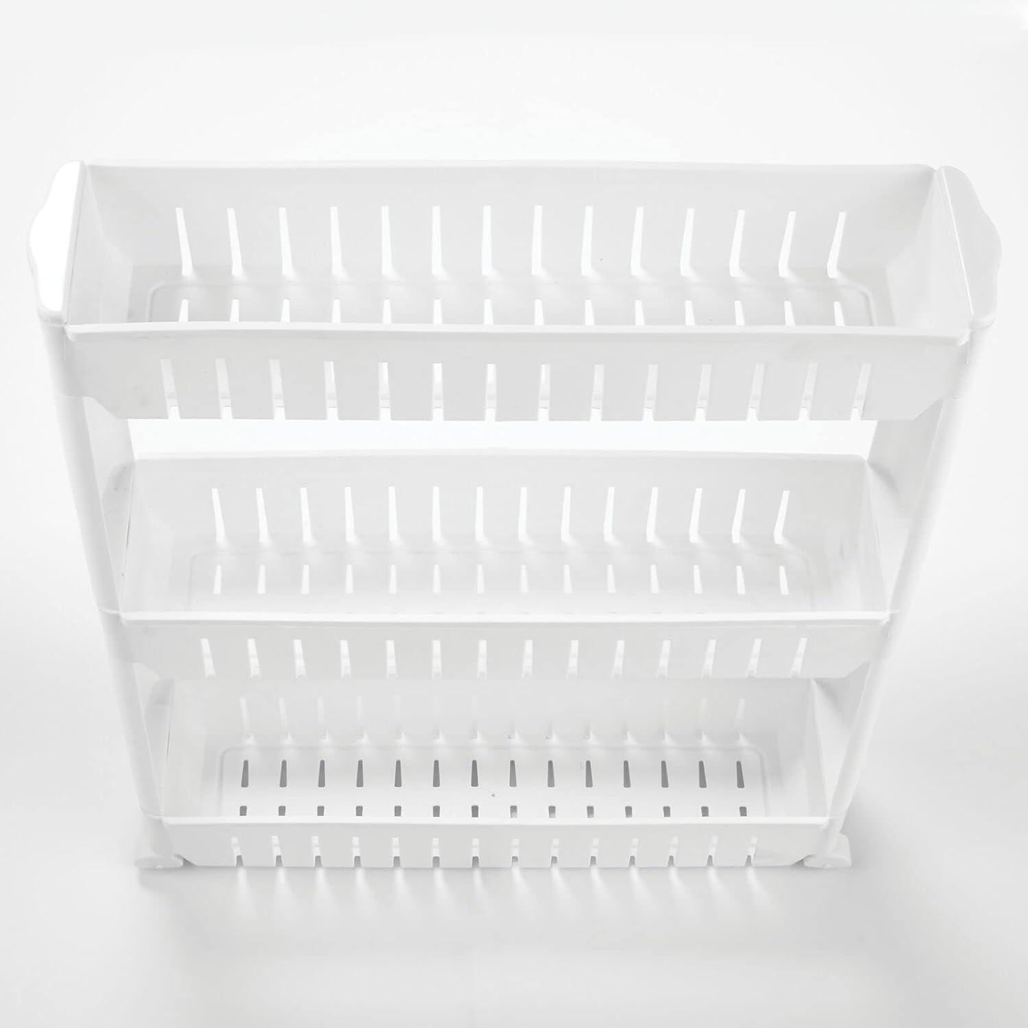 mDesign Slim Plastic Rolling Laundry Utility Cart, Portable Storage Organizer Trolley - Easy-Glide Wheels and 3 Heavy-Duty Shelves, for Laundry, Utility Room, Kitchen or Pantry Storage - White