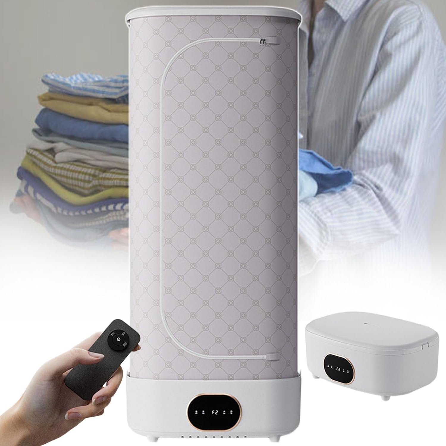 Foldable Clothes Drying Rack,Automatic Upright Indoor Dryer,Portable Clothes Heat Blower,Remote Control + Touch Control,Holding Up to 6 kg,for Shirts/Jumpers/Jackets/Hats/Socks/Shoes