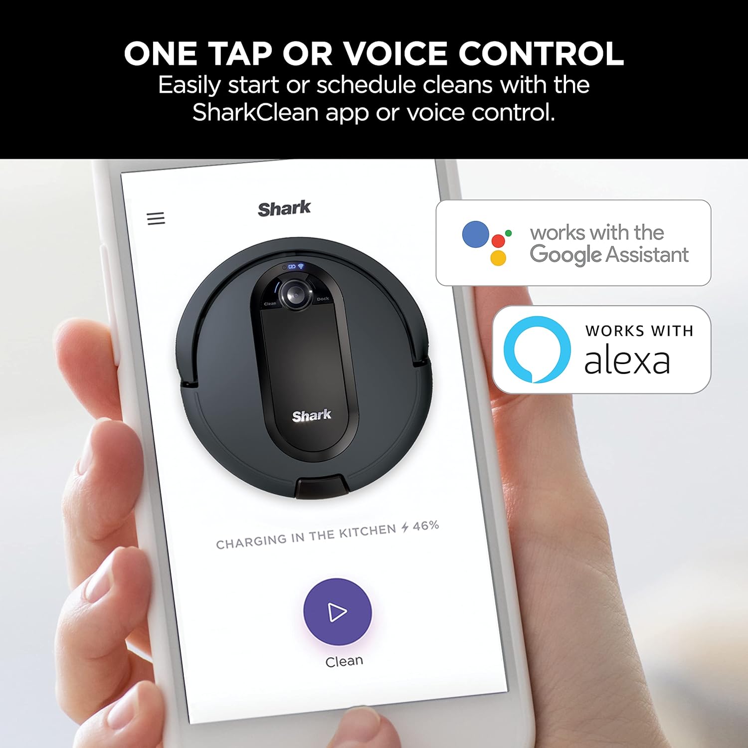 Shark EZ Robot Vacuum RV912S with Self-Empty Base, Bagless, WiFi - Dark Gray (Renewed)