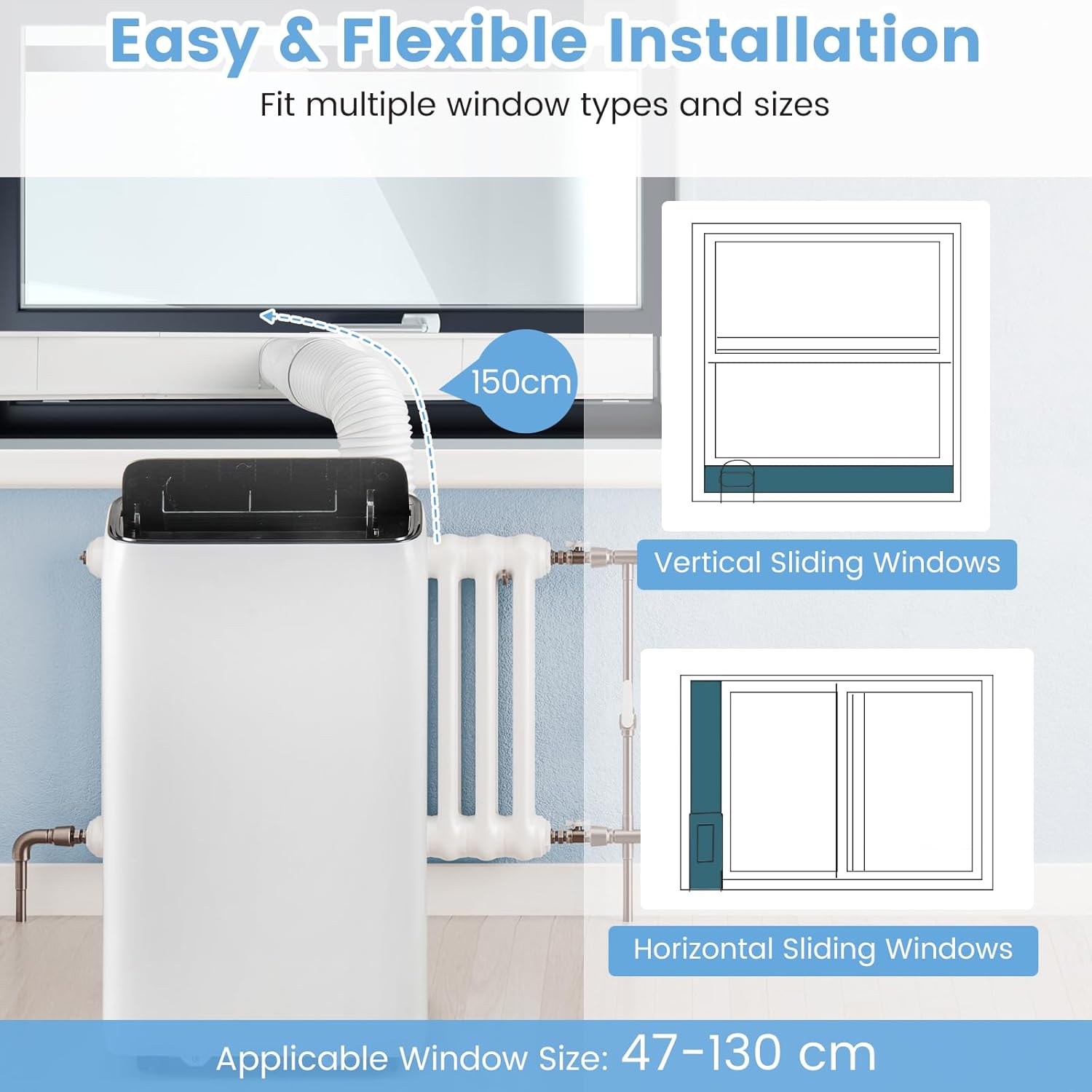 GOFLAME 14000 BTU Inverter Air Conditioner, 3-In-1 Smart Portable AC Unit, Fan & Dehumidifier with APP, Voice & Remote Control, 24H Timer & Window Kit, Cooling for Large Rooms up to 650 Sq. Ft