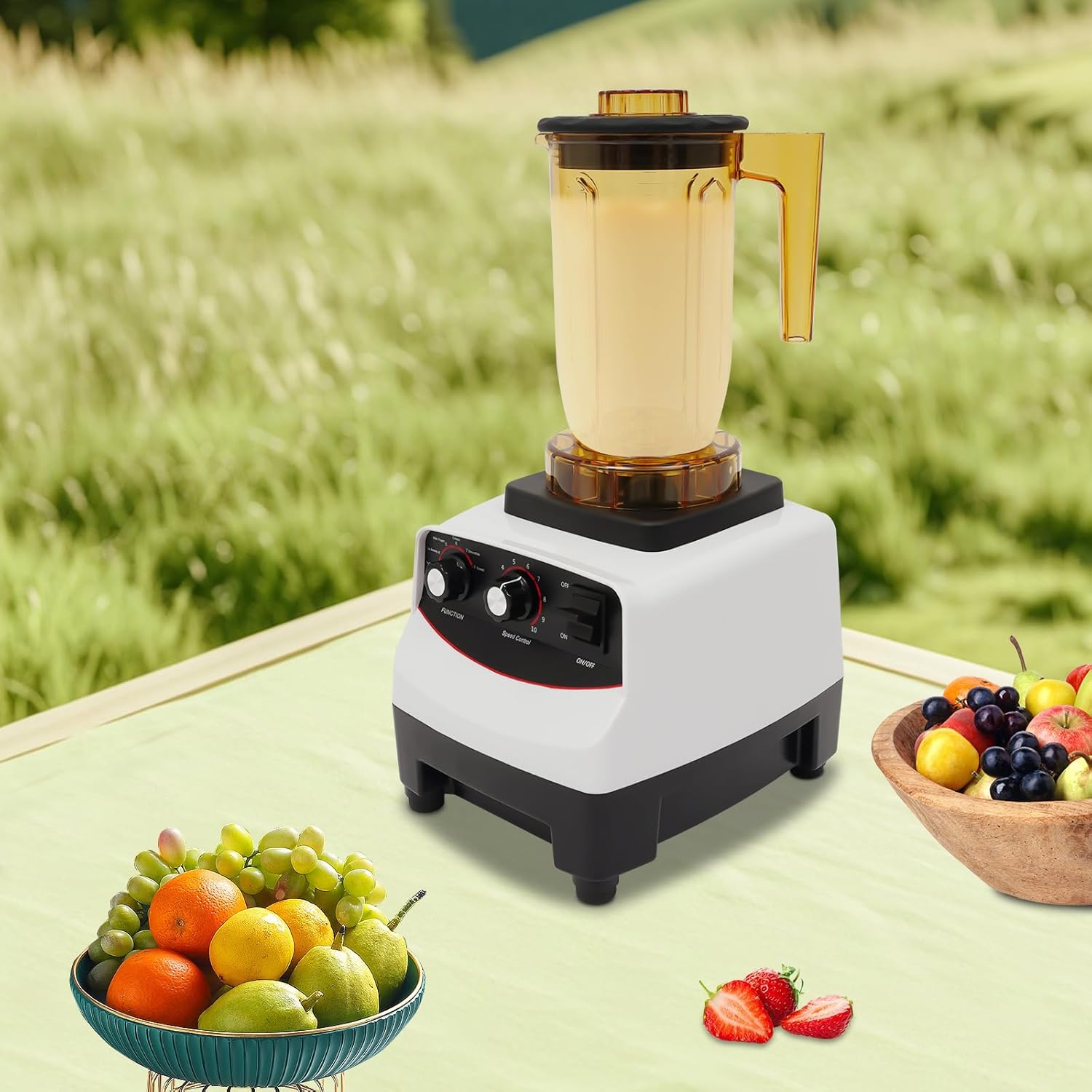 Tea Brewing Machine, 7.28x8.46x16.34in Smoothie Maker Machine, 1800w 10 Gears Adjustable Speed 4 In 1 Multifuction Blender, 30000r/Min, Separate Design, Snap-On Lid, 4 Different Cups, White