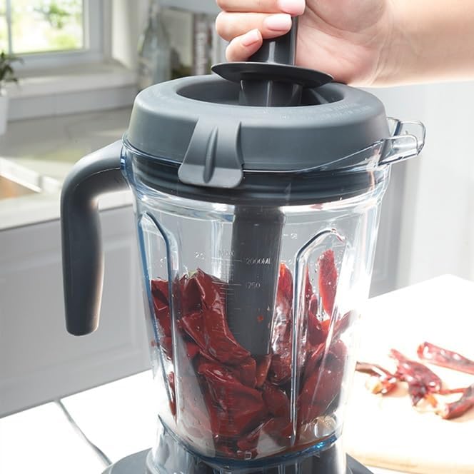 Princess House Vida Sana Blender for Smoothies, Soups, Dips and More, 1500 Watts, Stainless Steel Blade, 4 Preset Functions, Large, Grey