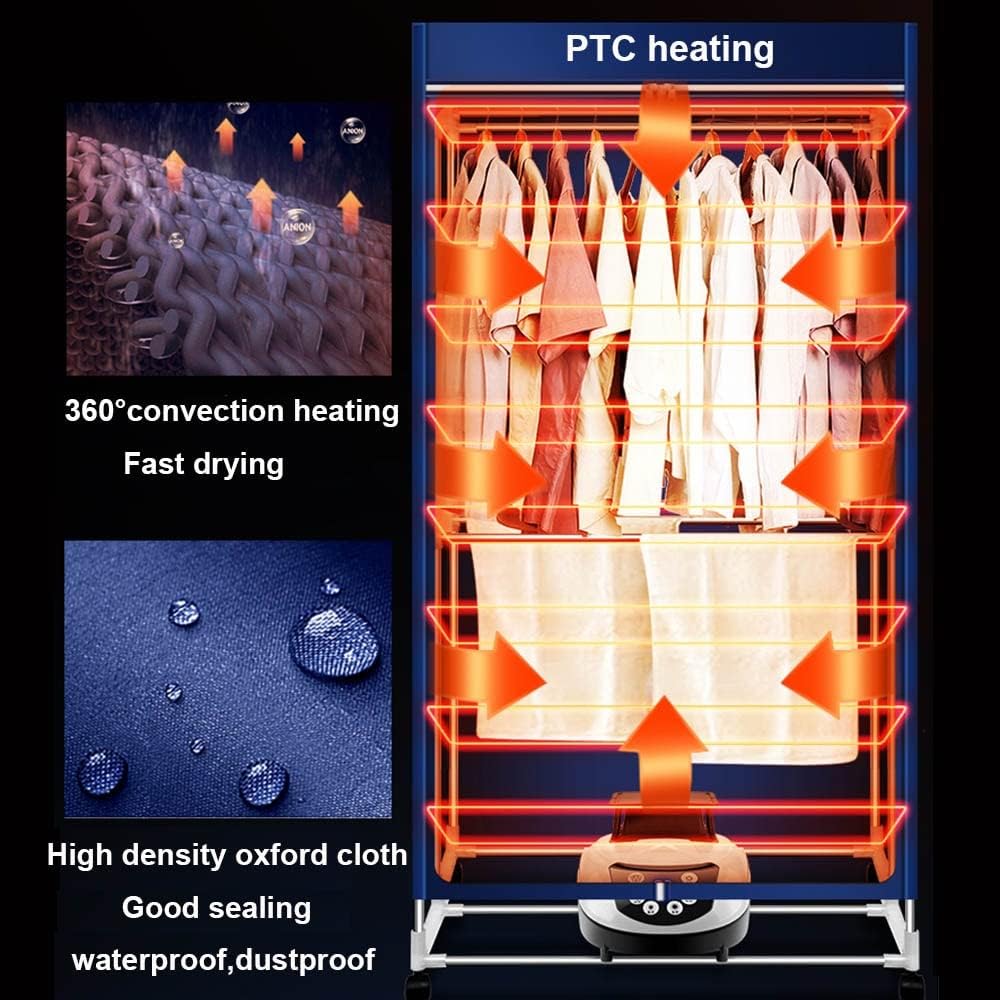 Clothes Airer Dryer, Portable 2-Tier Electric Clothes Drying Rack Folding-Dry Machine with Remote Control,1500W Energy Saving Electric Heated Laundry Airer,240min Adjustable Timer for House The New